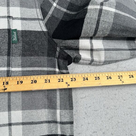 Woolrich Shirt Men’s Large Black Plaid Flannel Button Up Long Sleeve - Picture 8 of 16